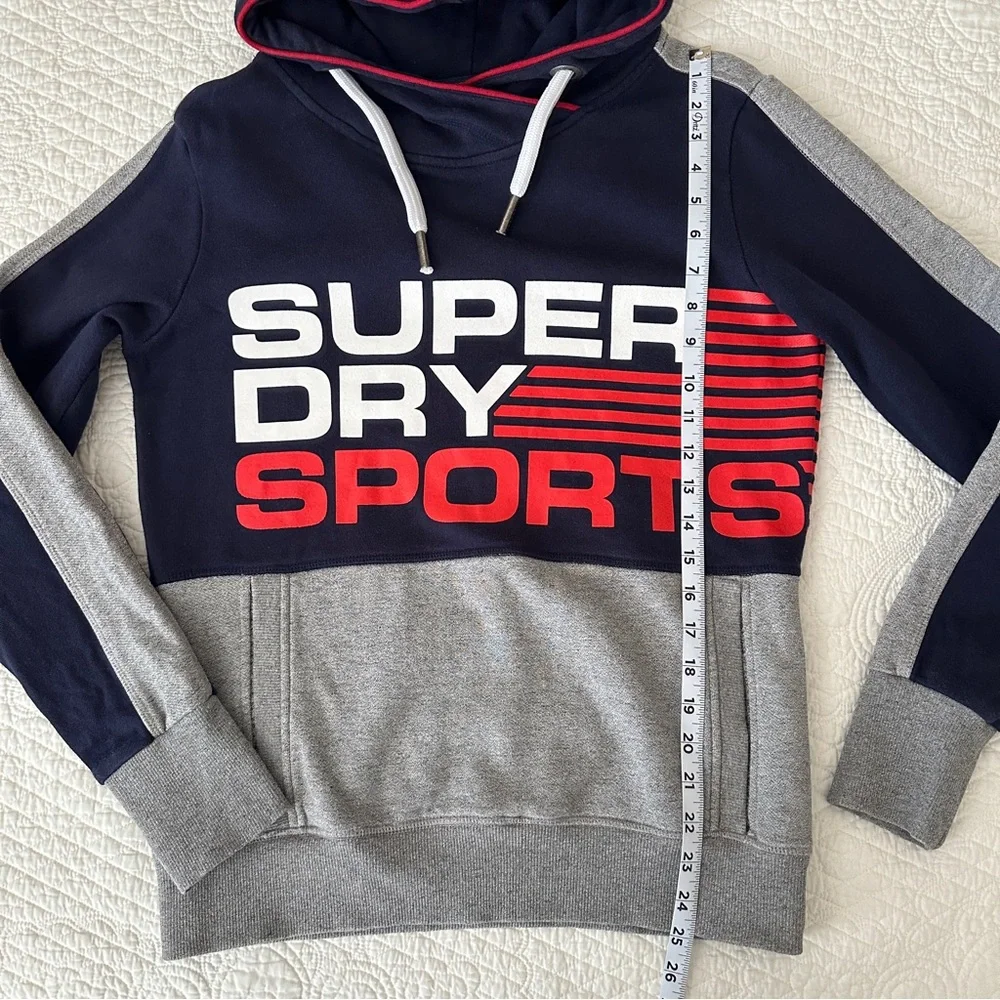 SuperDry Sports Wear Colorblock Hoodie Sweatshirt Pullover Medium - Picture 5 of 12